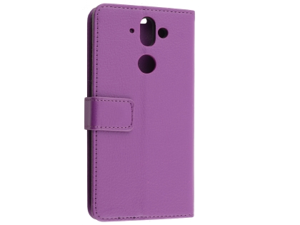 Synthetic Leather Wallet Case with Stand for Nokia 8 Sirocco - Purple Leather Wallet Case