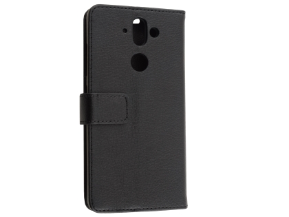 Synthetic Leather Wallet Case with Stand for Nokia 8 Sirocco - Black Leather Wallet Case