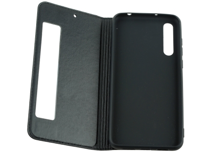 Top Grain Leather Case With Windows for Huawei P20 Pro - Black