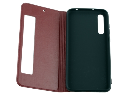 Top Grain Leather Case With Windows for Huawei P20 Pro - Rosewood