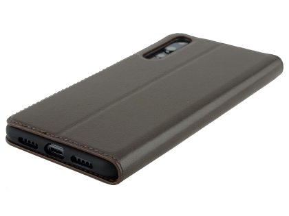 Top Grain Leather Case With Windows for Huawei P20 Pro - Dark Brown