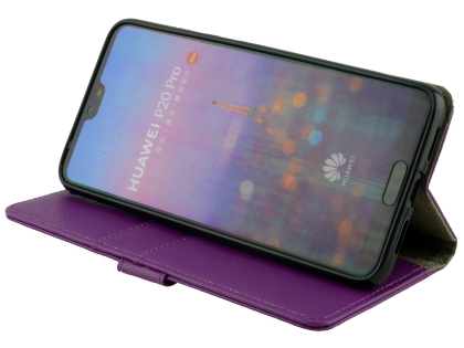 Synthetic Leather Wallet Case with Stand for Huawei P20 Pro - Purple