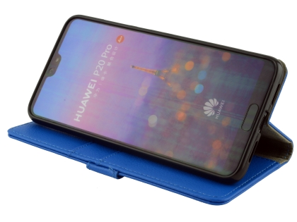 Synthetic Leather Wallet Case with Stand for Huawei P20 Pro - Blue