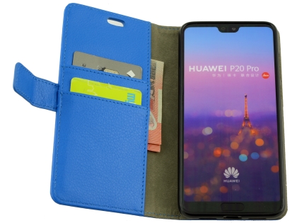 Synthetic Leather Wallet Case with Stand for Huawei P20 Pro - Blue