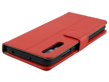 Synthetic Leather Wallet Case with Stand for Huawei P20 Pro - Red