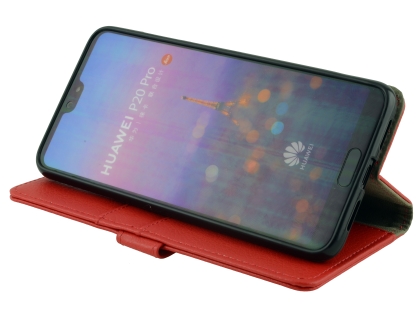 Synthetic Leather Wallet Case with Stand for Huawei P20 Pro - Red