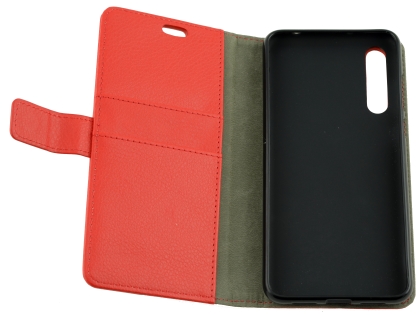 Synthetic Leather Wallet Case with Stand for Huawei P20 Pro - Red