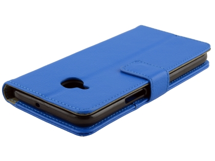 Synthetic Leather Wallet Case with Stand for HTC U11 Life - Blue