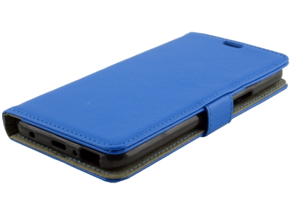 Synthetic Leather Wallet Case with Stand for HTC U11 Life - Blue