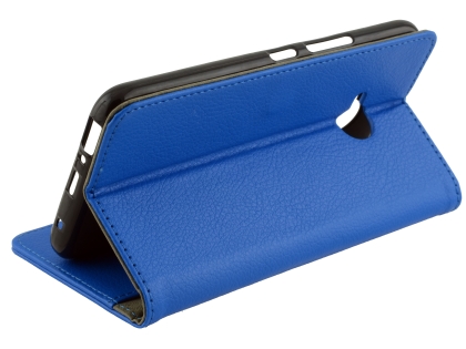 Synthetic Leather Wallet Case with Stand for HTC U11 Life - Blue