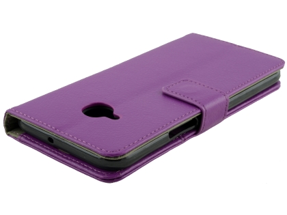 Synthetic Leather Wallet Case with Stand for HTC U11 Life - Purple