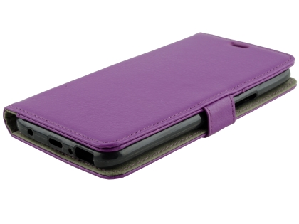 Synthetic Leather Wallet Case with Stand for HTC U11 Life - Purple
