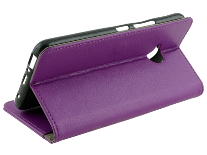 Synthetic Leather Wallet Case with Stand for HTC U11 Life - Purple