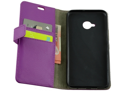 Synthetic Leather Wallet Case with Stand for HTC U11 Life - Purple