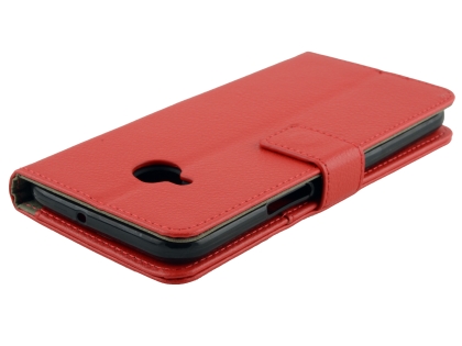 Synthetic Leather Wallet Case with Stand for HTC U11 Life - Red