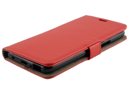 Synthetic Leather Wallet Case with Stand for HTC U11 Life - Red