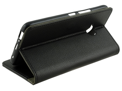 Synthetic Leather Wallet Case with Stand for HTC U11 Life - Black