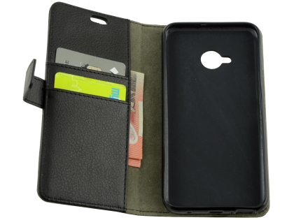 Synthetic Leather Wallet Case with Stand for HTC U11 Life - Black