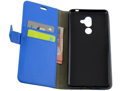 Synthetic Leather Wallet Case with Stand for Nokia 7 Plus - Blue