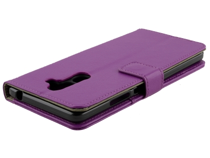 Synthetic Leather Wallet Case with Stand for Nokia 7 Plus - Purple
