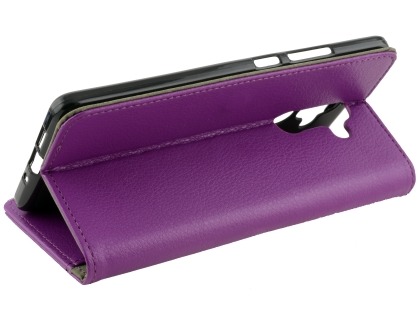 Synthetic Leather Wallet Case with Stand for Nokia 7 Plus - Purple