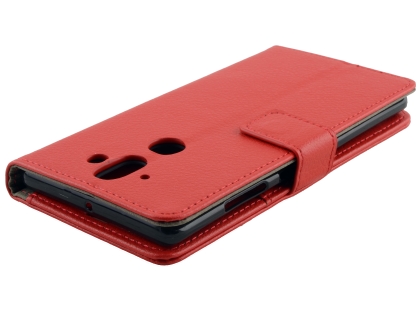 Synthetic Leather Wallet Case with Stand for Nokia 8 Sirocco - Red