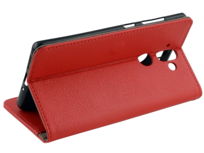 Synthetic Leather Wallet Case with Stand for Nokia 8 Sirocco - Red