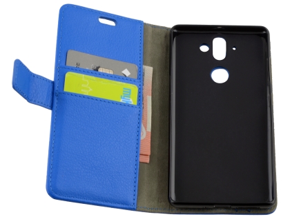 Synthetic Leather Wallet Case with Stand for Nokia 8 Sirocco - Blue