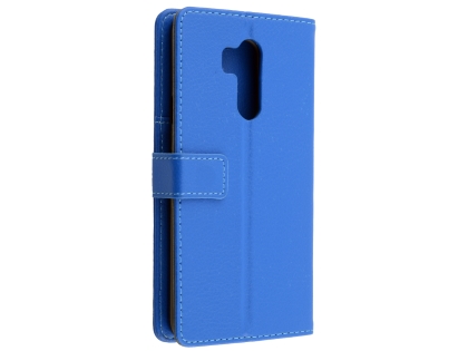 Synthetic Leather Wallet Case with Stand for LG G7 ThinQ - Blue Leather Wallet Case