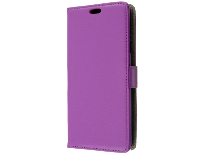 Synthetic Leather Wallet Case with Stand for LG G7 ThinQ - Purple