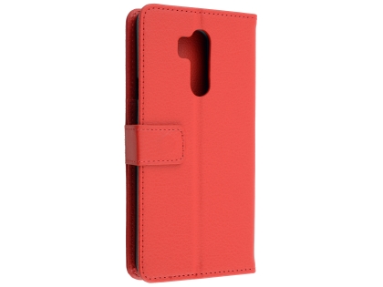 Synthetic Leather Wallet Case with Stand for LG G7 ThinQ - Red Leather Wallet Case
