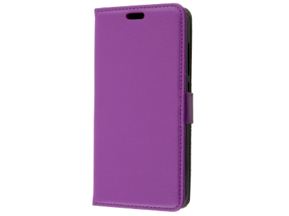 Synthetic Leather Wallet Case with Stand for Alcatel A3 - Purple