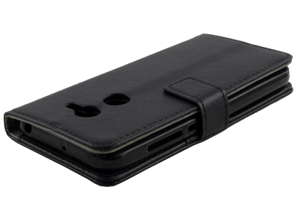 Synthetic Leather Wallet Case with Stand for Alcatel A3 - Black