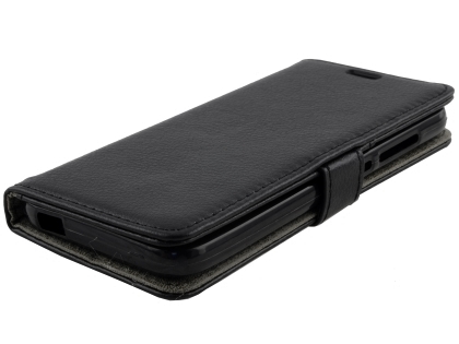 Synthetic Leather Wallet Case with Stand for Alcatel A3 - Black