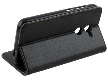 Synthetic Leather Wallet Case with Stand for Alcatel A3 - Black
