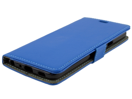 Synthetic Leather Wallet Case with Stand for LG G7 ThinQ - Blue