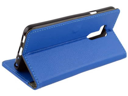 Synthetic Leather Wallet Case with Stand for LG G7 ThinQ - Blue