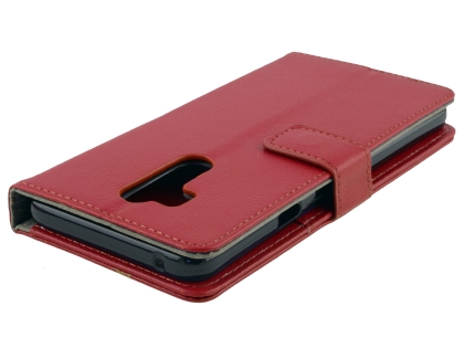 Synthetic Leather Wallet Case with Stand for LG G7 ThinQ - Red