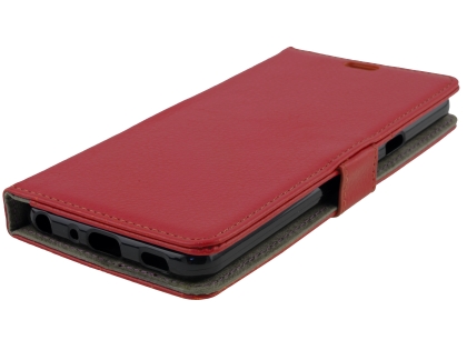 Synthetic Leather Wallet Case with Stand for LG G7 ThinQ - Red