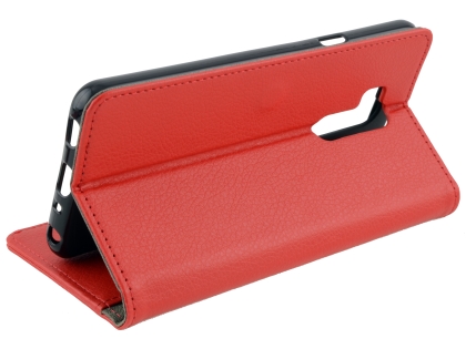 Synthetic Leather Wallet Case with Stand for LG G7 ThinQ - Red