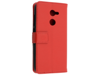 Synthetic Leather Wallet Case with Stand for Alcatel A3 - Red Leather Wallet Case