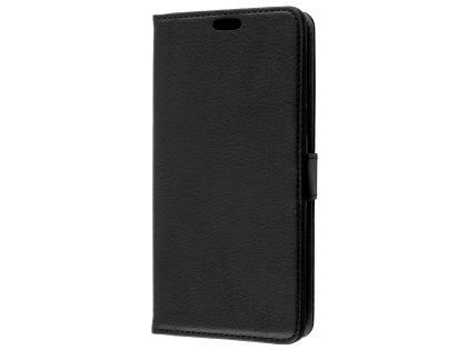 Synthetic Leather Wallet Case with Stand for Motorola Moto G6 Plus - Black