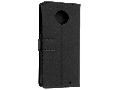 Synthetic Leather Wallet Case with Stand for Motorola Moto G6 - Black Leather Wallet Case