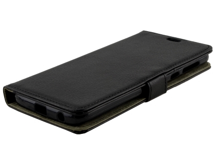 Synthetic Leather Wallet Case with Stand for Motorola Moto G6 Plus - Black