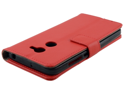 Synthetic Leather Wallet Case with Stand for Alcatel A3 - Red