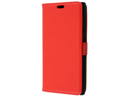 Synthetic Leather Wallet Case with Stand for Razer Phone - Red