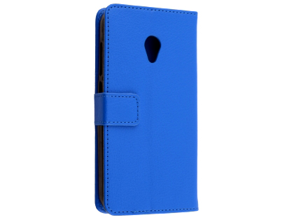 Synthetic Leather Wallet Case with Stand for Optus X Spirit - Blue Leather Wallet Case