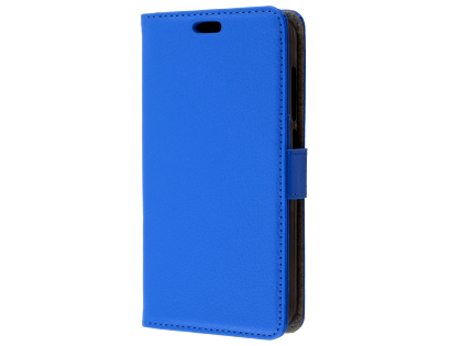 Synthetic Leather Wallet Case with Stand for Optus X Spirit - Blue