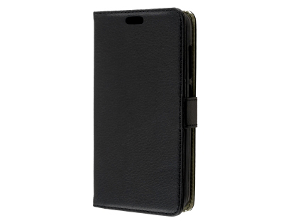 Synthetic Leather Wallet Case with Stand for Optus X Spirit - Black
