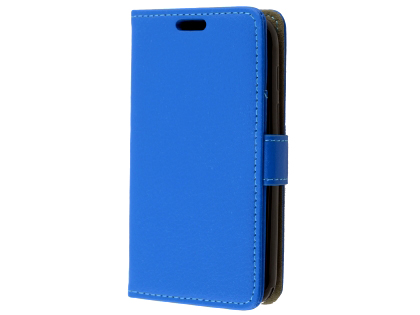 Synthetic Leather Wallet Case with Stand for Optus X Play - Blue